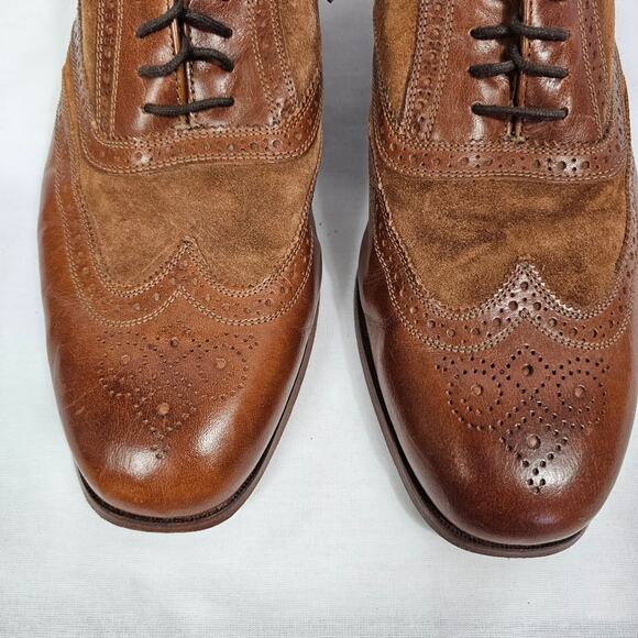 Florsheim Marlton Limited Cognac Leather with Suede Oxfords Men's 12D - Picture 3 of 9